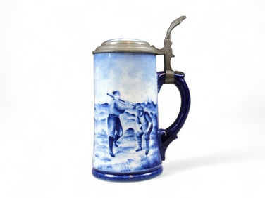 Delft Porcelain Baseball Theme Beer Stein