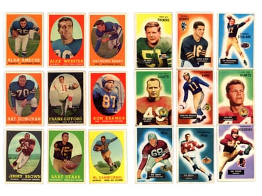 Football Card Lot including Jim Brown RC