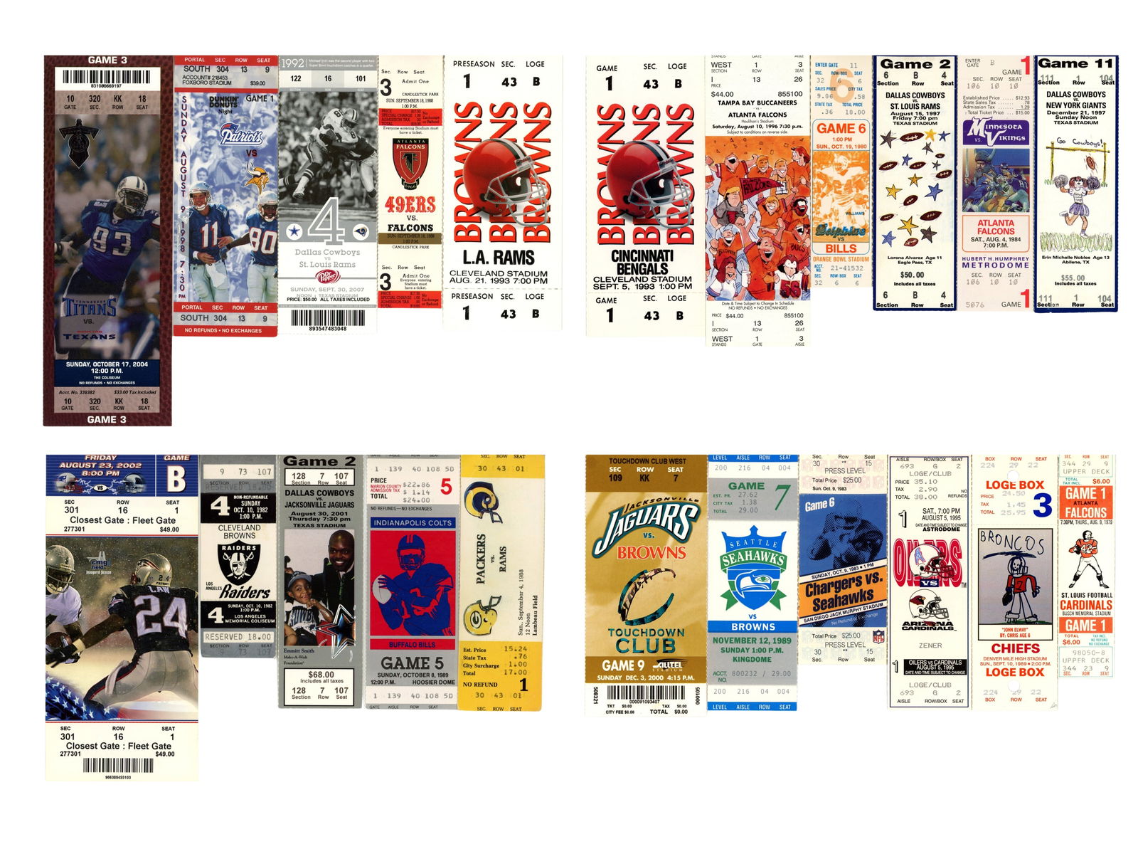 (400+) NFL Ticket Stubs, 1980s-2000s (1 of 6)