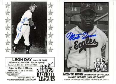 (29) Negro Leagues Signed Photo Handouts