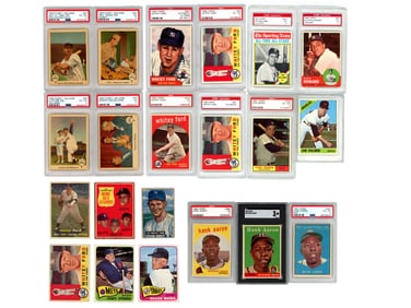1950's-70's Baseball Card Lot, Some Graded