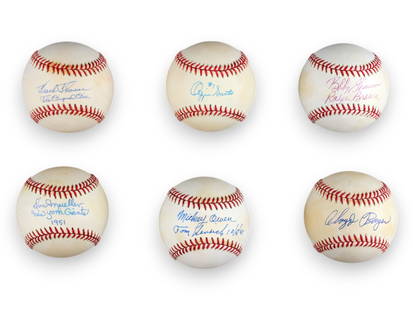 (12) Signed Baseballs: Lot of (12) autographed baseballs featuring a wide range of MLB veterans. Some balls are inscribed or dated, adding historical and display value. Includes: Andy Pafko, Mickey Owen / Tom Henrich (dual-