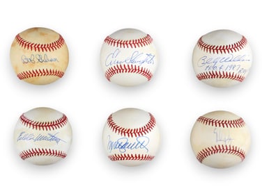 (9) Autographed Baseballs, Hall of Famers