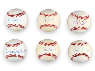 (9) Autographed Baseballs, Hall of Famers