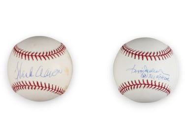 Reggie Jackson & Hank Aaron Signed Baseball Lot