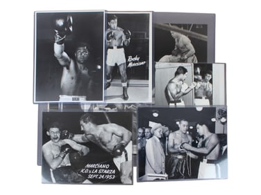 Oversized Boxing Photo Lot w/ Marciano & Joe Louis