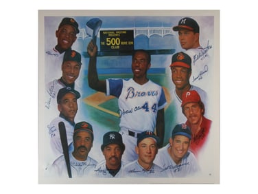 500 Home Run Hitters Signed Poster