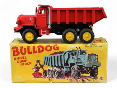 Shoji Japan Tin Friction Bulldog Diesel Dump Boxed