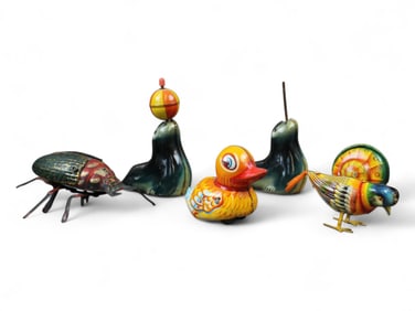 (6) German Tin Windup Toys incl. Lehmann