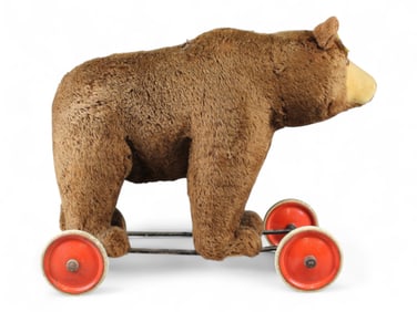 Large Ride-On Steiff Bear on Wheels