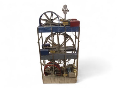 Massive A.C. Gilbert Erector 3 Wheel Display