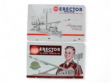(2) A.C. Gilbert Erector Rocket Launcher Sets
