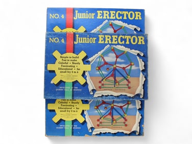 (3) 1949 Junior Erector No. 4 Boxed Sets