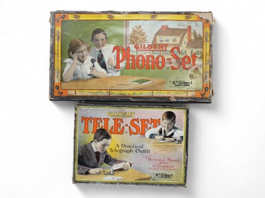 Boxed Gilbert Tele-Set & Phono-Set Kits
