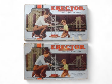 (2) Boxed Gilbert No. 4 Sears Erector Sets
