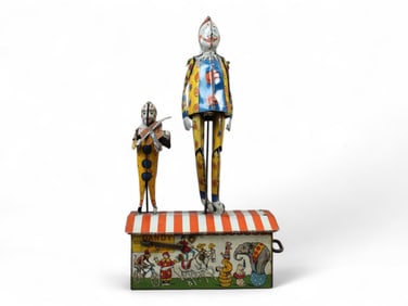 Unique Art Tin Litho Dandy Jim & Fiddler Windup