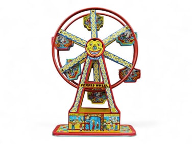 J. Chein Tin Litho Wind Up Hercules Ferris Wheel