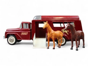 Vtg Buddy L Pressed Steel Riding Academy Truck