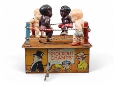Marx Tin Litho & Celluloid Knockout Champs Wind Up