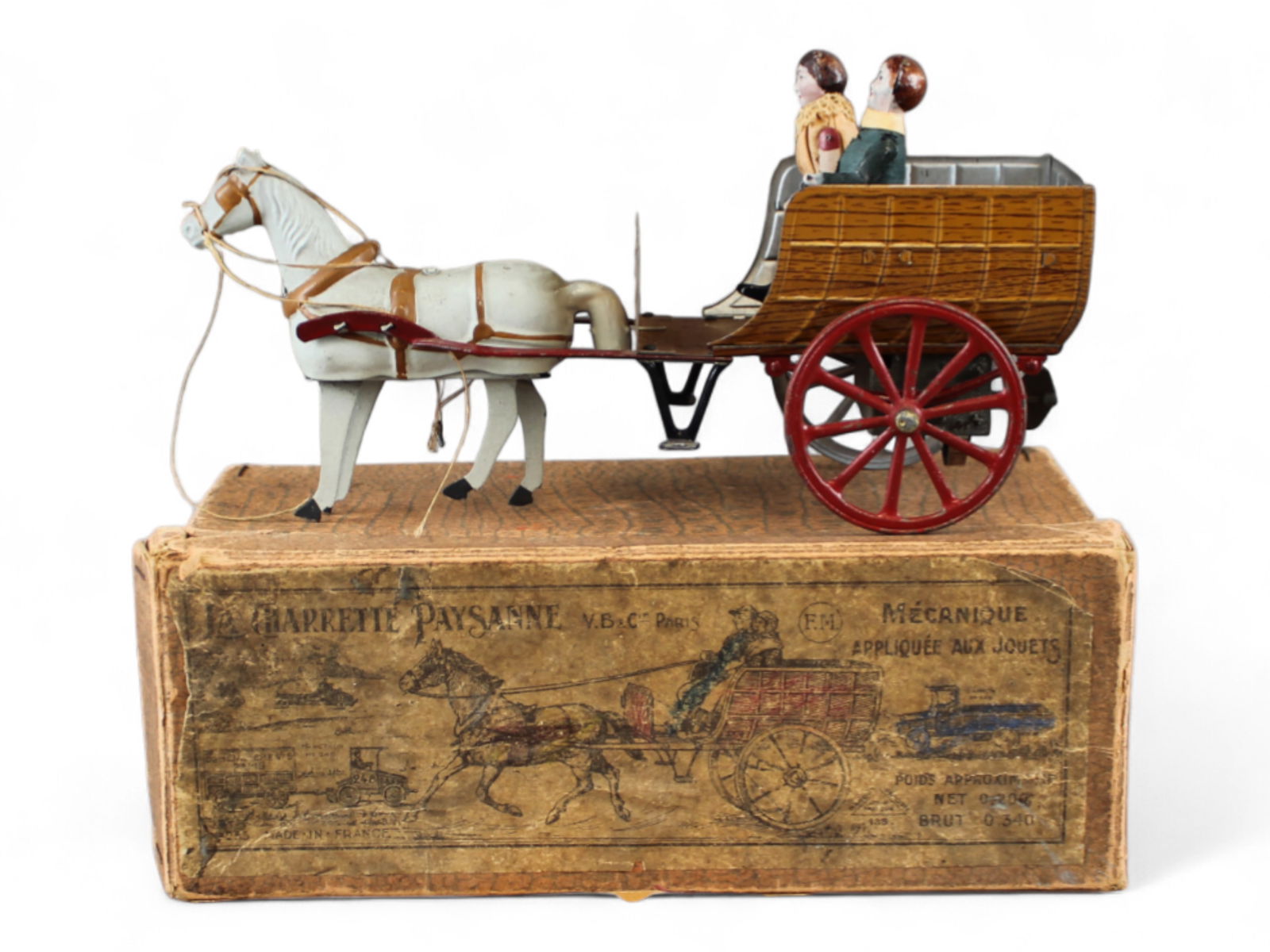 Fernand Martin Tin Litho Windup Country Cart w/Box (1 of 9)