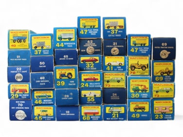 (35) Vintage Matchbox Vehicles in Original Boxes