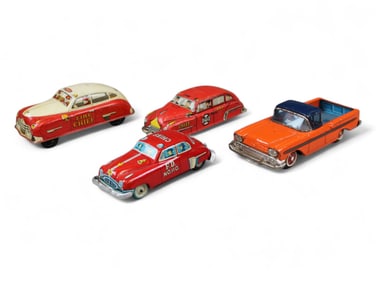 4 Vintage Tin Vehicles