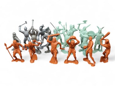 (17) Marx 6 inch Figures Cavemen, Vikings, Knights