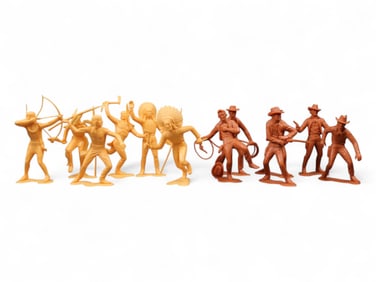 (12) Marx 6 inch Figures Cowboys & Indians