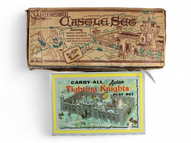 2 Boxed Marx Medieval Play Sets