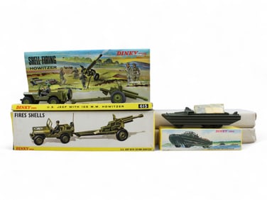 Boxed Dinky 348 & FR825 Military Pieces