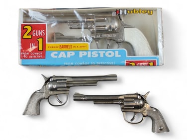 (3) Vintage Hubley Cap Guns, 2-in-1 & Pet