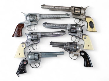 (6) Vintage Hubley & Nichols Cap Guns