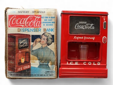 1950's Boxed Coca Cola Dispenser Bank, Linemar