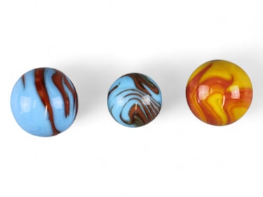 3 Nice Christense (CAC) Flame Marbles