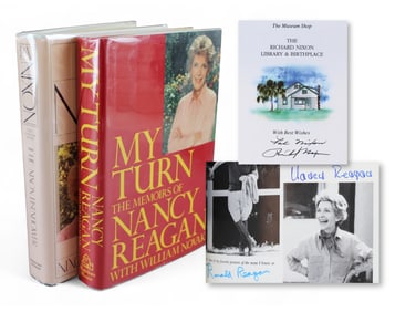 Reagan & Nixon Presidential Couple Signed Books