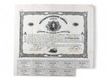(3) Confederate $100 Bonds, April 16, 1862