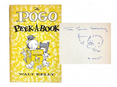 Walt Kelly. Pogo Peek-A-Book Inscribed & drawing