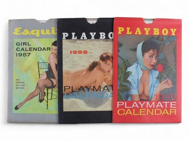 (24) Vintage Pin-Up Calendars, 1957-1979