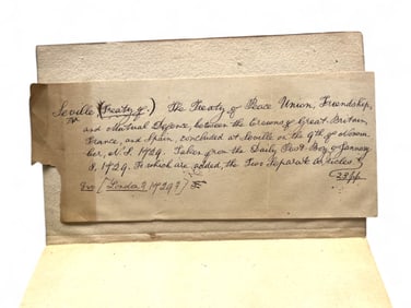 Treaty of Peace, Anglo-Spanish War, c.1730