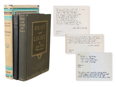 John Hall Wheelock. Lot of (3) Inscribed Volumes