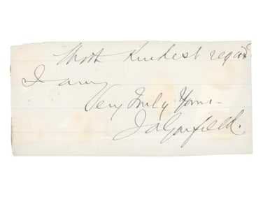 James A. Garfield Signed Cut Autograph