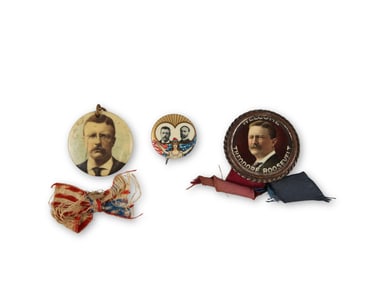(3) Theodore Roosevelt Campaign Buttons