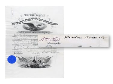 Theodore Roosevelt & Taft Signed Document