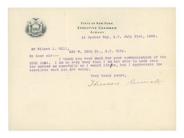 Theodore Roosevelt TLS - 26th President