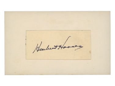 Herbert Hoover Signed Cut - JSA