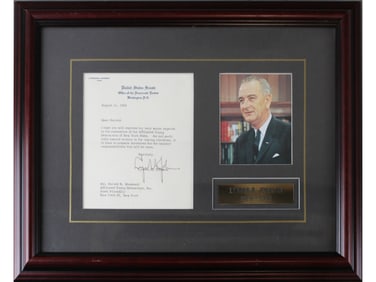 Lyndon B. Johnson Signed TLS - Framed