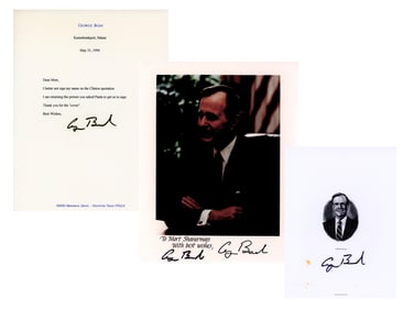 George H.W. Bush Autograph Lot