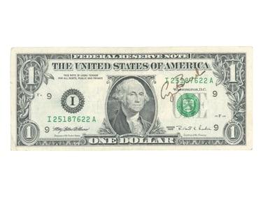 George H.W. Bush Signed 1995 $1 Bill