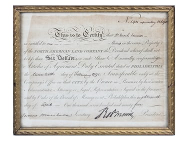 1795 Robert Morris Signed Document