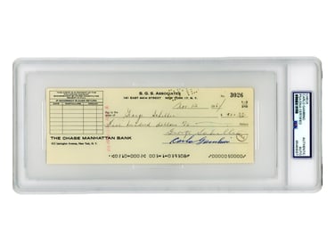 Carlo Gambino Check Signed - PSA/DNA & JSA